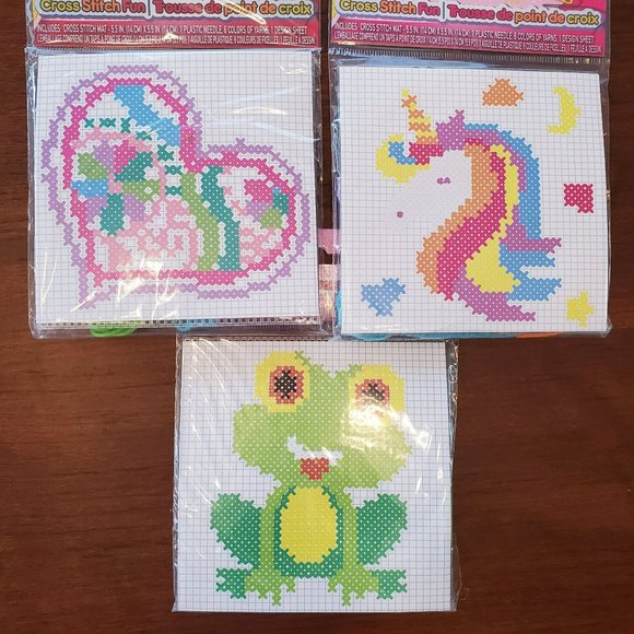 Toys Cross Stitch Patterns Set Of 3 Cross Stitch Kit Kids Cross